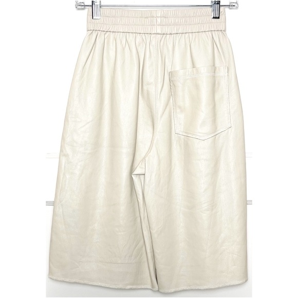 NANUSHKA Ivory Faux Leather High Rise Elastic Waist Knee Length Bermuda Short XS - Picture 12 of 16